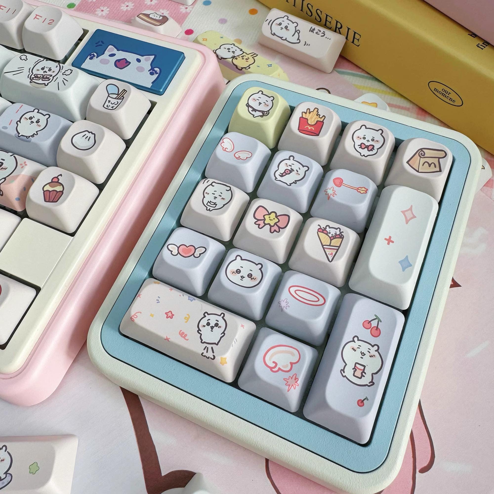 かわいいピンクのちいかわテーマ職人キーキャップセット、メカニカル