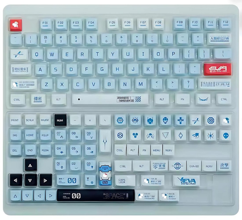 Blue Japanese Eva-00 Anime Keycap Set - Thumbnail 4