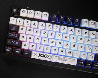 Cool Cyberpunk Theme Artisan Keycap Set do klawiatury mechanicznej, Neon Keycaps, Cherry Profile, PBT Dye-Sub, przełączniki MX(+), 122 szt.