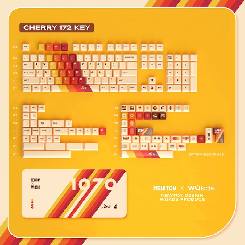 Cool 1970 Retro Music Theme Keycap Set - Thumbnail 5