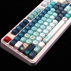 Honkai Star Rail Anaxagoras Theme Keycap Set for Mechanical Keyboard, ISO Keycaps, Cherry Profile, PBT Dye-Sub, Mx(+)Switches, 132pcs