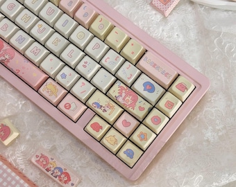 Cute Bocchi the Rock Theme Keycap Set for Mechanical Keyboard, Kawaii Keycaps, Anime Keycap Set, Cherry Profile, PBT Dye-Sub, 149pcs