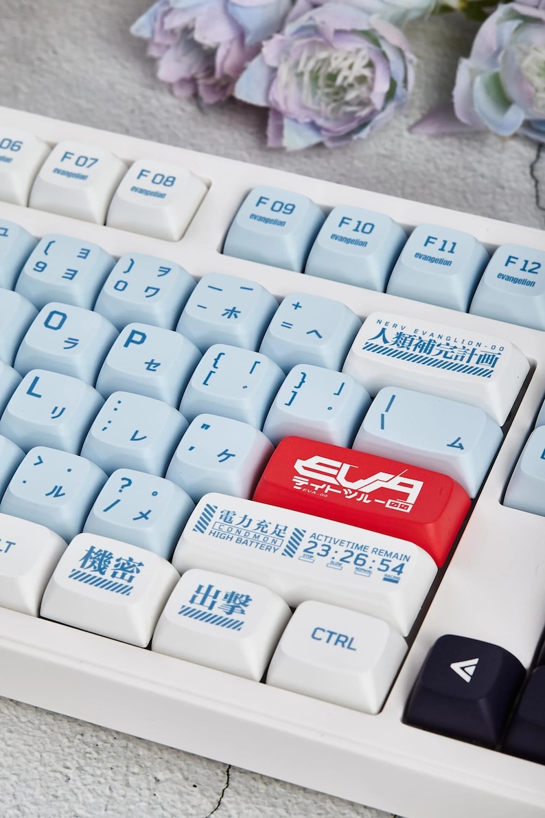 Blue Japanese Eva-00 Anime Keycap Set - Thumbnail 2