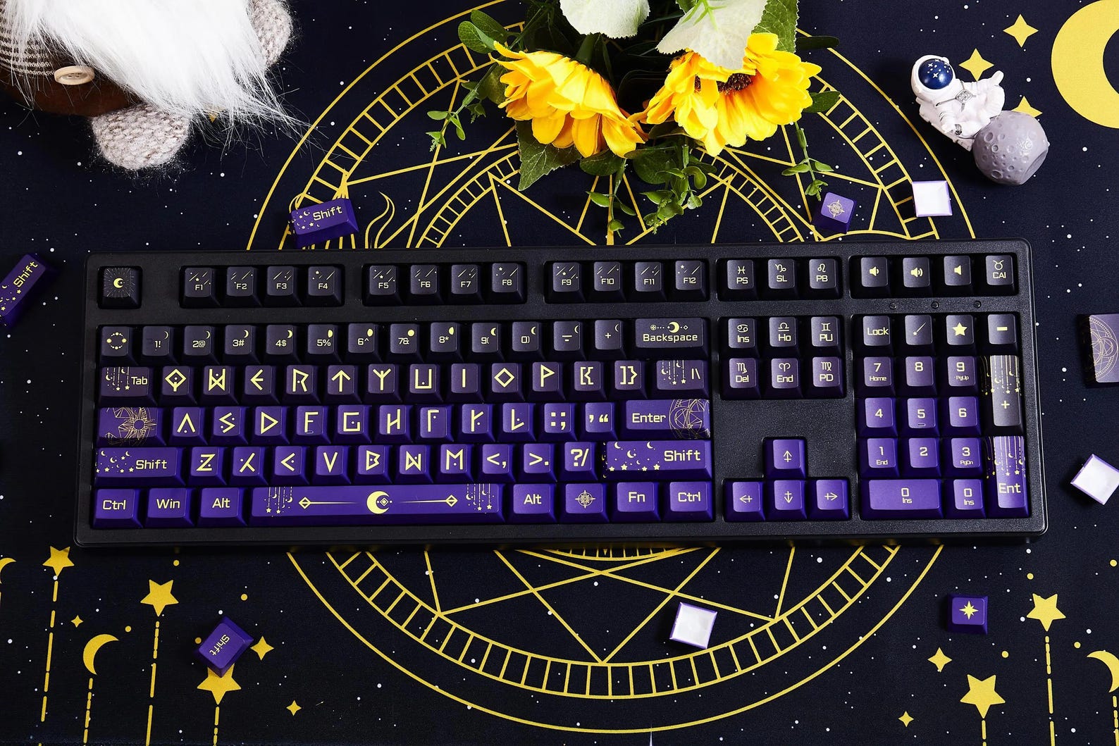 Purple Zodiac Theme Gradient Keycaps Set for Mechanical Keyboard ...