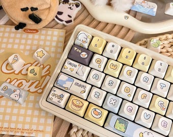 かわいい子犬をテーマにしたアーティザンキーキャップセット