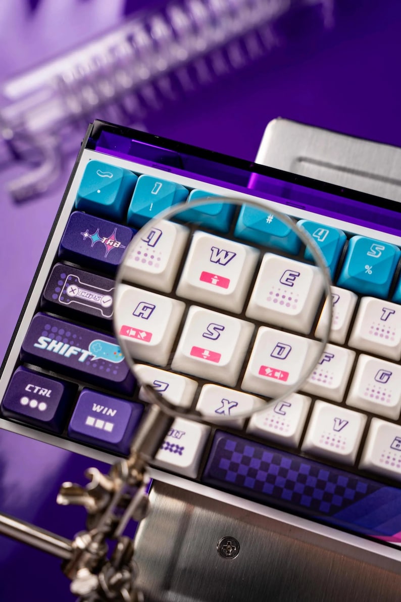 Purple Cool Gaming Theme PBT ISO Keycap Set for Mechanical Keyboard ...