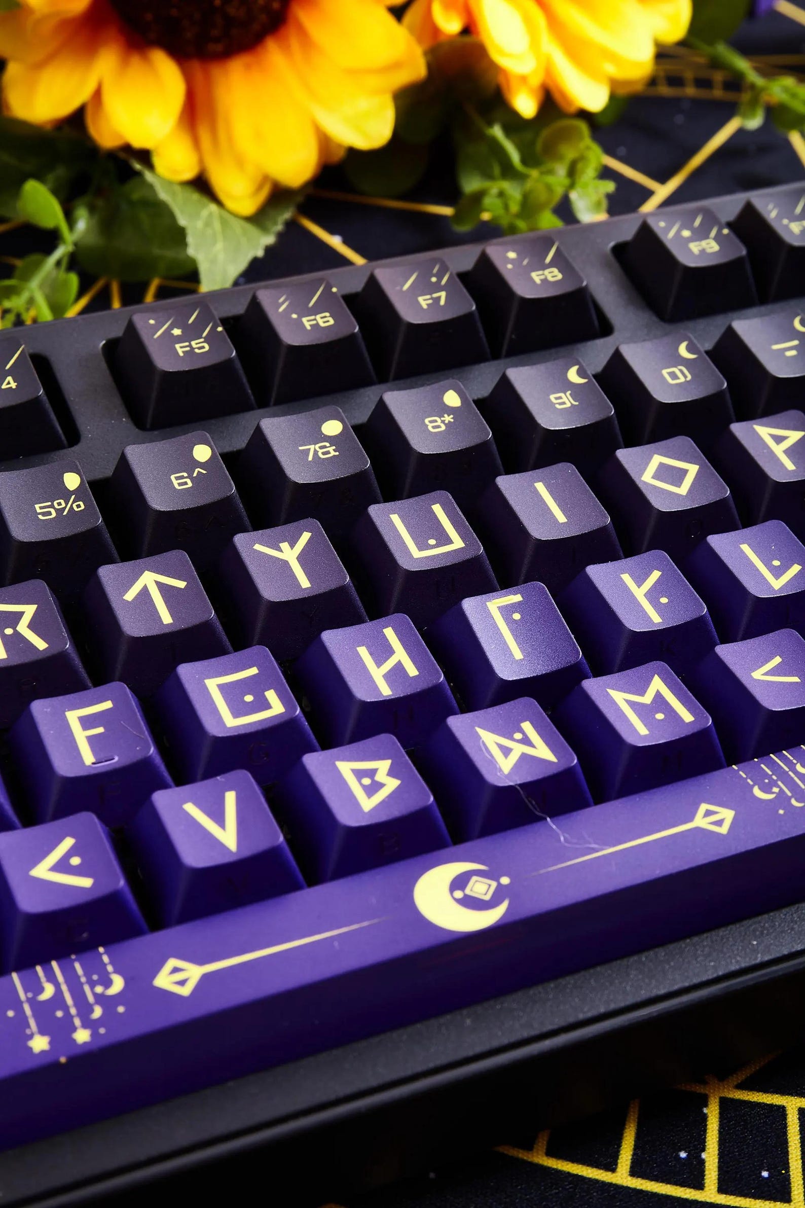 Purple Zodiac Theme Gradient Keycaps Set for Mechanical Keyboard ...