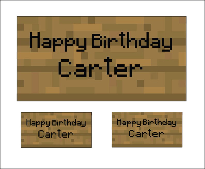 Minecraft Inspired DIGITAL custom sign / I design the sign in Etsy