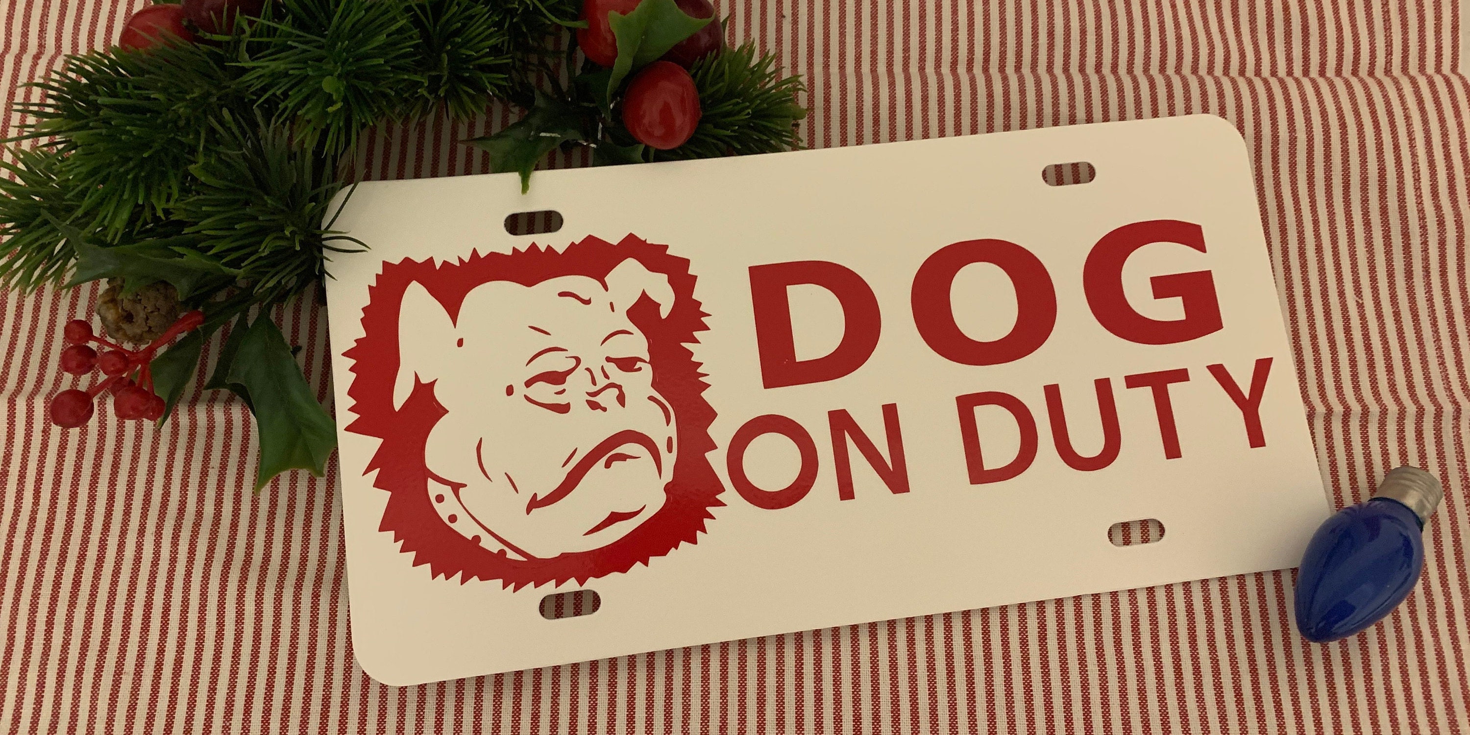 National Lampoon's CHRISTMAS Vacation DOG on DUTY Car Tag Etsy UK
