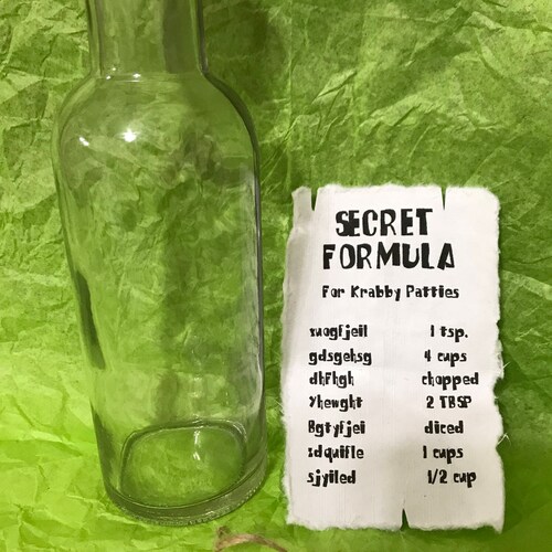 Spongebob Squarepants Inspired Krabby Patty Secret Formula Etsy