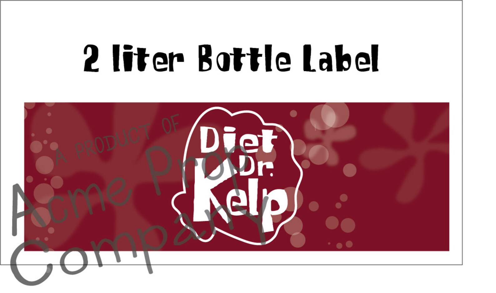 Spongebob Squarepants DIET DR. KELP 2 Liter Bottle Label Etsy