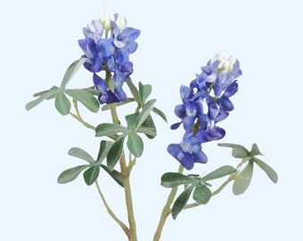 Texas Bluebonnets Fake Bluebonnets for Home Decor Fake Bluebonnets for DIY Wedding Bouquets Faux Texas Bluebonnets 14" Stem Blue Silk Flower