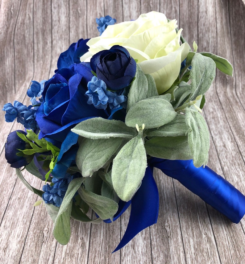 New Artificial Royal Blue Wedding Flowers. Royal Wedding Etsy