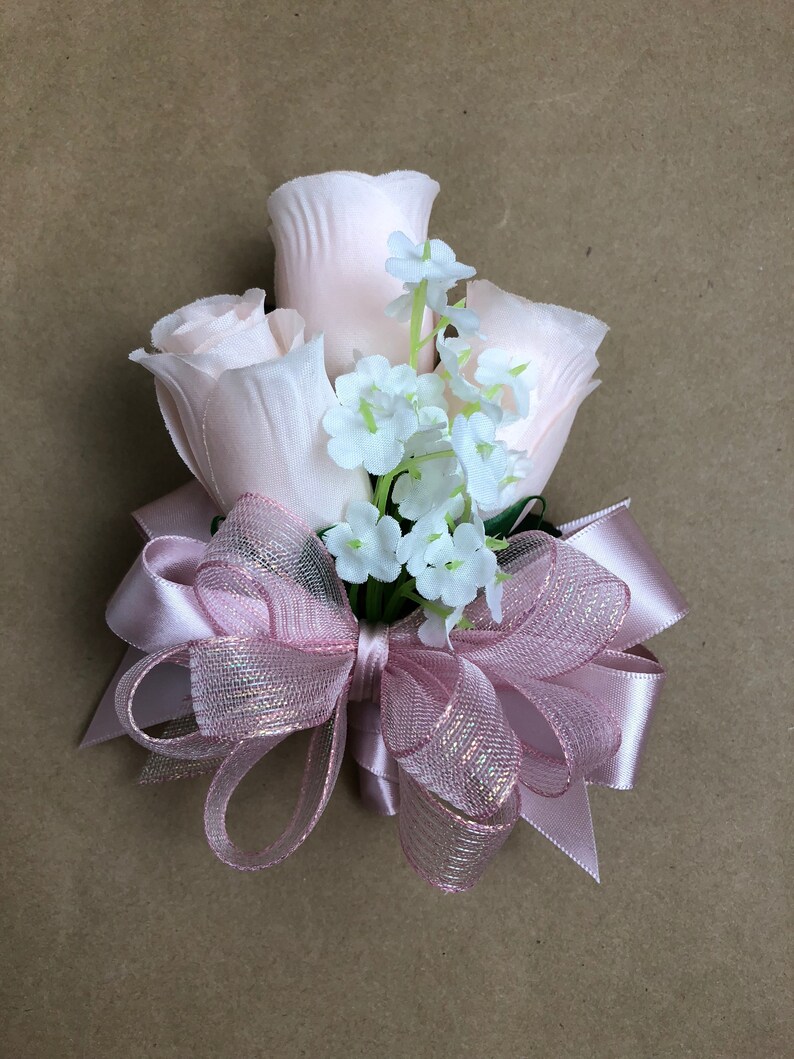 New Artificial Blush Pink Rose Corsage Blush Rose Etsy