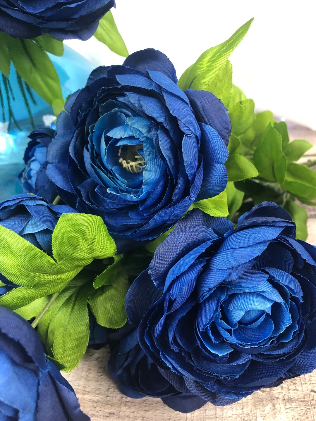 Navy Blue Artificial Flowers for Home Decor Dark Blue Fake Etsy