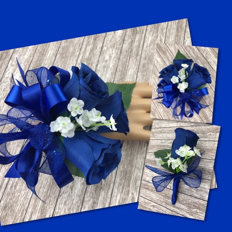 Royal blue corsage deals