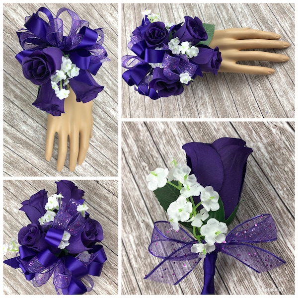 Neue Künstliche Lila Rose Corsage, Lila Rose Mutter Corsage, Lila Corsage, Lila Bout