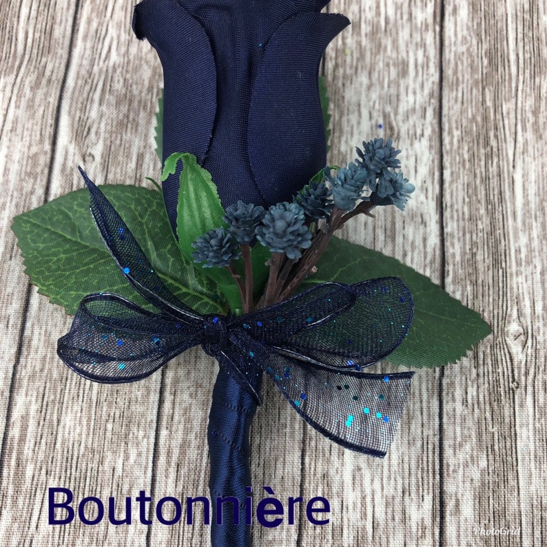 New Artificial Navy Rose Corsage, Blue Rose Mother's Corsage, Navy Boutonniere, Navy Prom Bout, Navy Prom Corsage Boutonniere