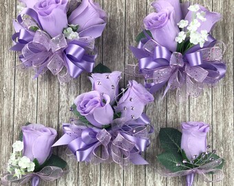 New Artificial Lavender Rose Corsage, Lavender Rose Mother's Corsage, Lavender Corsage, Lavender Wedding Flowers