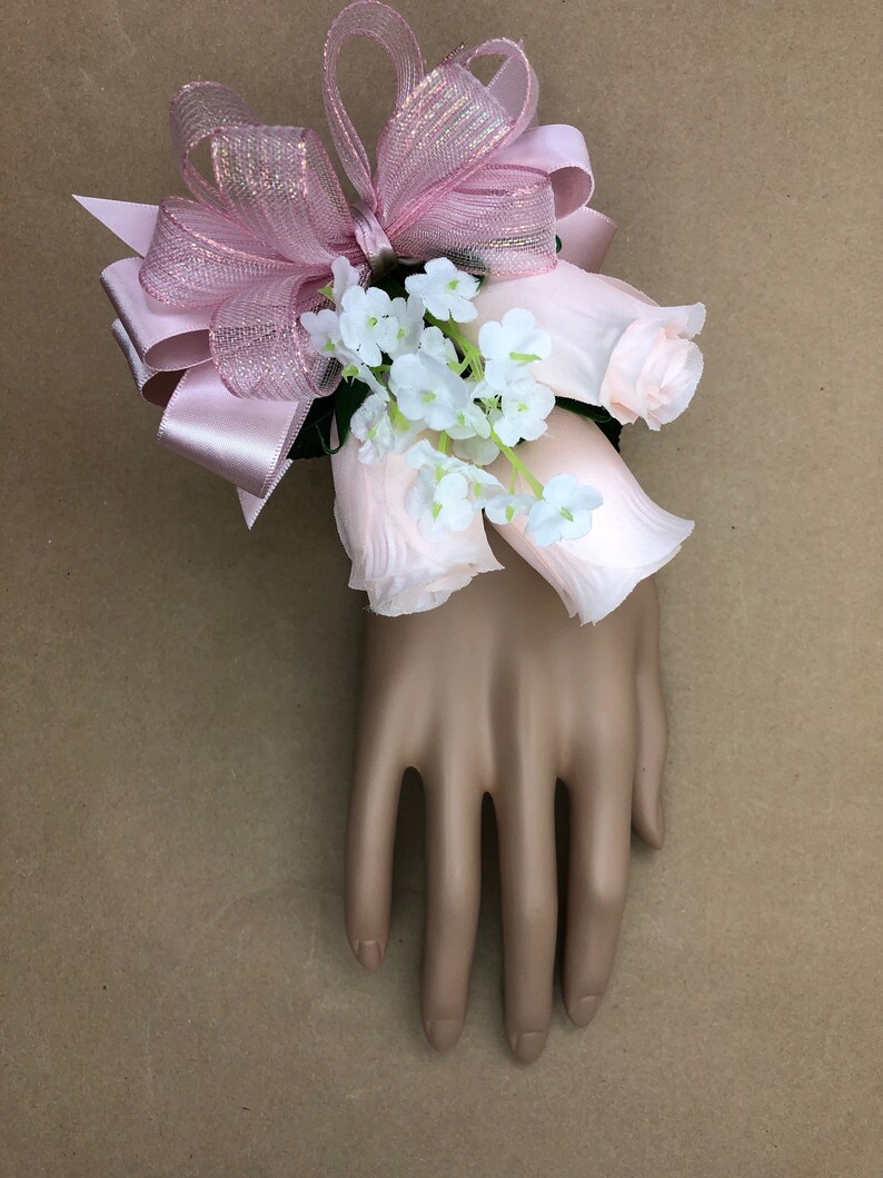 New Artificial Blush Pink Rose Corsage Blush Rose Etsy