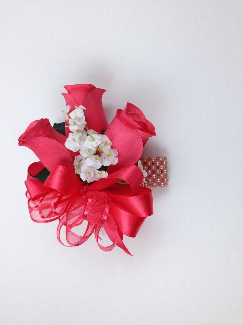 Coral Rose Mother S Corsage Guava Boutonniere Wedding Supplies