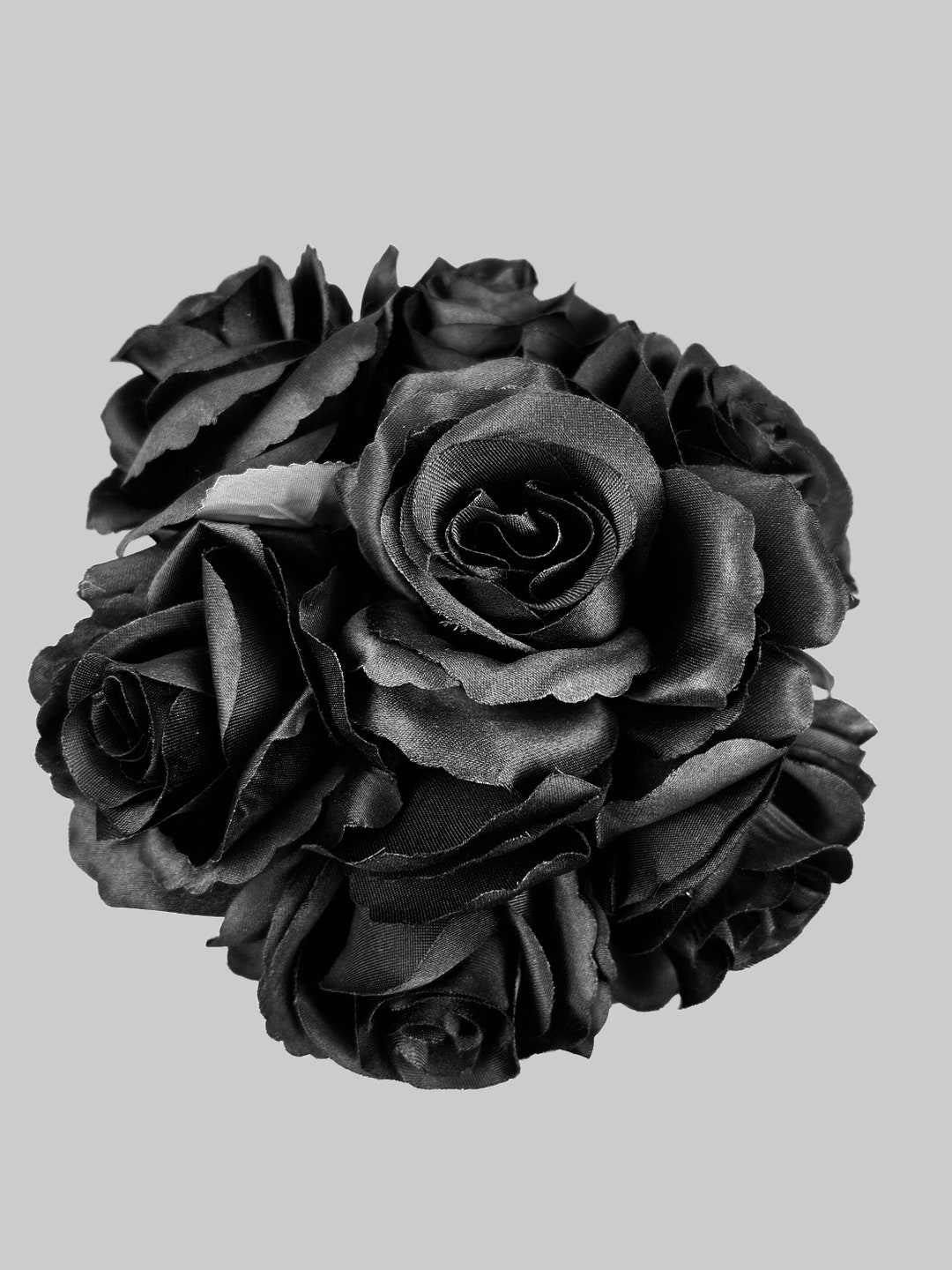 Black Roses Artificial Black Roses Halloween Black Rose Bunch 12 Open ...