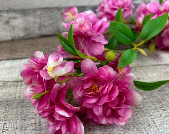 Cherry Blossom Pink Fake Cherry Blossom for Home Decor Silk Cherry Blossom Spring Decor Cherry Blossom for Crafting 28" Stem Cherry Blossom