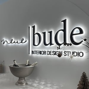Logotipo para escaparate, señalización metálica iluminada, letrero 3D, letrero con halo para exteriores, letrero para salón de belleza, letrero con letras, letreros con luz LED