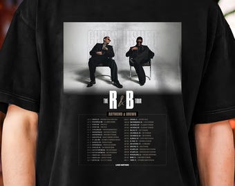 Chris Brown Usher RnB Tour T-shirt vintage stijl grafisch T-shirt hiphop streetwear uniseks shirt