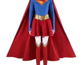 Super Girl-Kostümset - Superhelden-Cosplay-Outfit - Kultige Kryptonian-Uniform