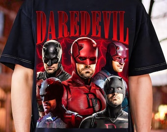 Marvel Superhero T-Shirt – Mann ohne Angst Streetwear Tee – Dark Comic Style Shirt