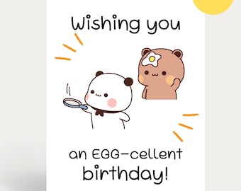 Bubu Dudu Birthday Card: Eggcellent Gift (Digital Download)