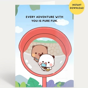 Every Adventure With You Is Pure Fun | Cute Anniversary Card | Gift for Boyfriend, Girlfriend, Husband, Wife, Him, Her Bubu Dudu Bear