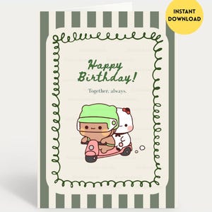 Immer zusammen | Bubu Dudu - Karte zum Geburtstag | Alles Gute zum Geburtstag | Geschenk für Freund, Freundin, Mann, Frau, Ihn, Sie
