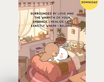 Bubu Dudu Bear Anniversary Card: Surrounded By Love (Digital Download)