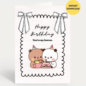 Você é meu eterno | Bubu Dudu - Cartão de aniversário fofo | Feliz aniversário para você | Presente para namorado, namorada, marido, esposa, ele, ela