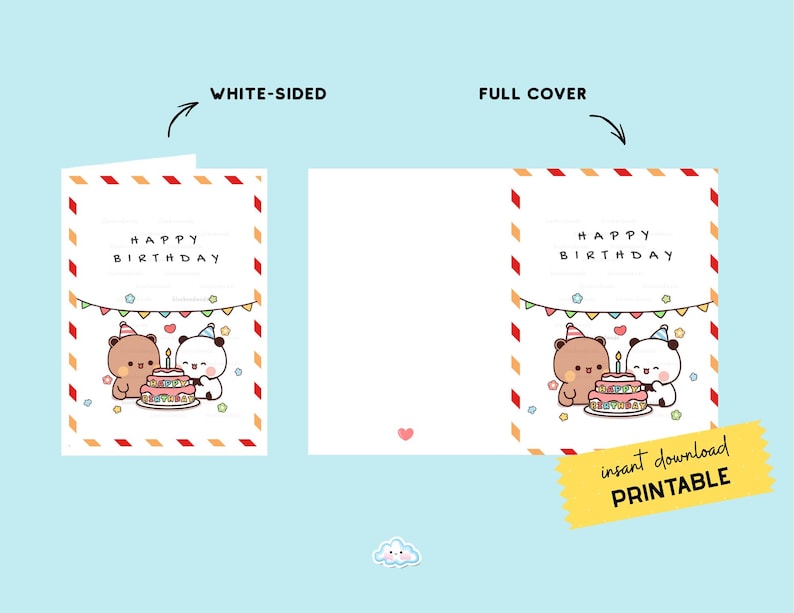 Bubu Dudu - Cute Birthday Card | Bear Illustration | Happy Birthday to You | Gift for Boyfriend, Girlfriend, Husband, Wife, Him, Her image 2