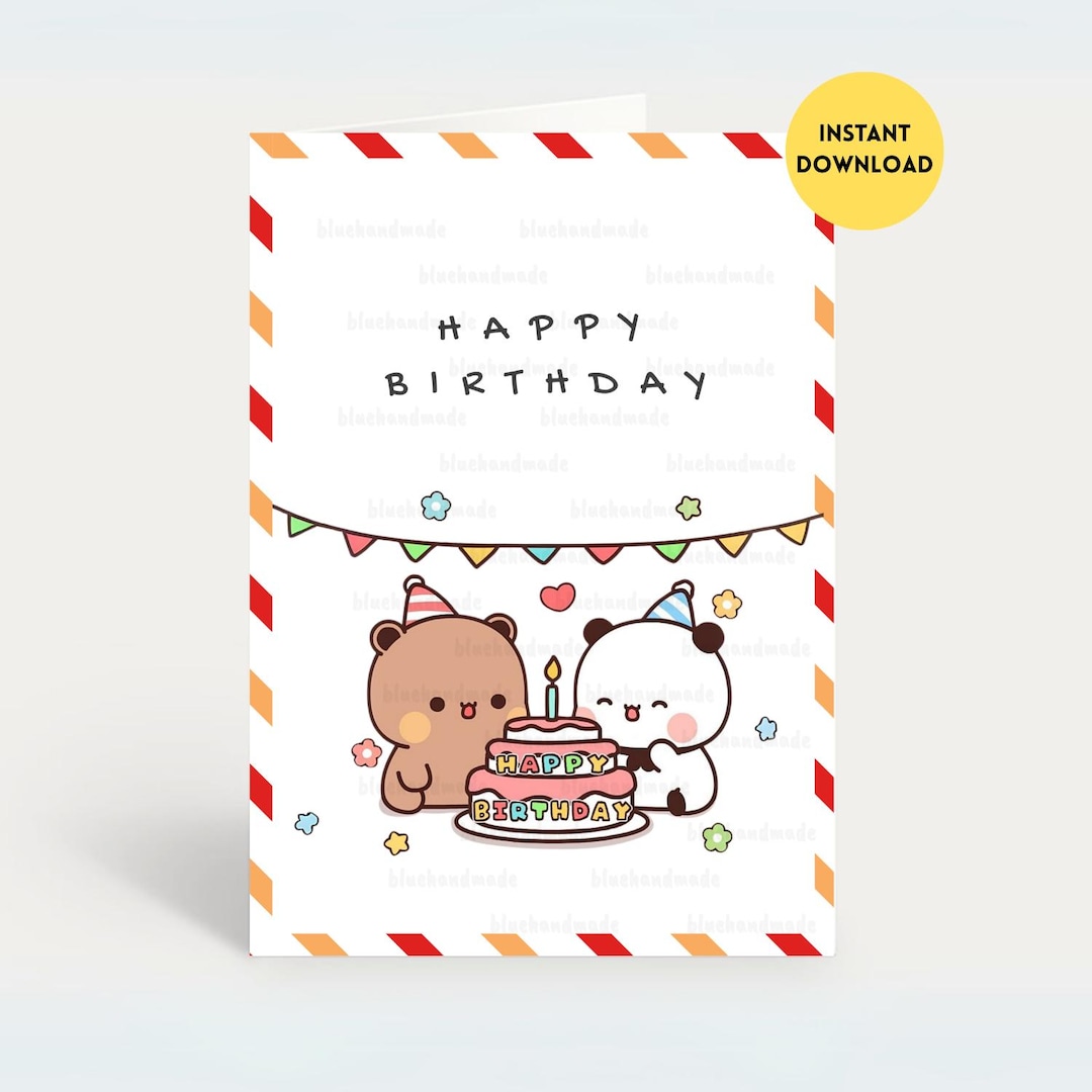 Bubu Dudu Cute Birthday Card Bear Illustration Happy Birthday To bubu-dudu-cute-birthday-card-bear-illustration-happy-birthday-to