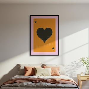Haben Sie einen guten Tag Herz As Poster, Orange Rosa Wand Kunst Druck, Positive Zitat Wand Dekoration, gerahmtes ungerahmtes Poster, Geschenk für Zuhause