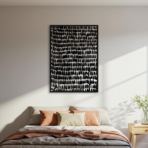 Abstract Brushstroke Poster, Minimalist Black White Art Poster Print, Modern Pattern Wall Poster, Graphic Textured Decor Poster