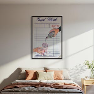 Póster retro de bebida, impresión de arte mural para chequear a los invitados a un cóctel, decoración de bar vintage, arte con o sin marco, decoración nostálgica para el hogar.