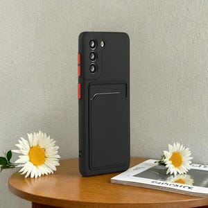 Capa protetora para celular com compartimento para cartão para Samsung Galaxy S24 S23 S22 S21 S20 Plus FE Note 20 Ultra Bumper Wallet Capa macia à prova de choque