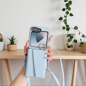 Leren portemonnee-telefoonhoesje met schouderriem en kaarthouder voor Samsung Galaxy Z Flip 6 5 4 3 – Schokbestendige bumpercover