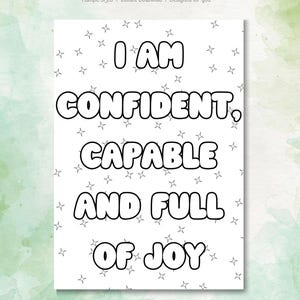 31 Buchstaben Affirmation Ausmalseiten für das Monthly Bullet Journal | 31-Buchstaben-Positive Zitate & motivierende Kunsttherapie