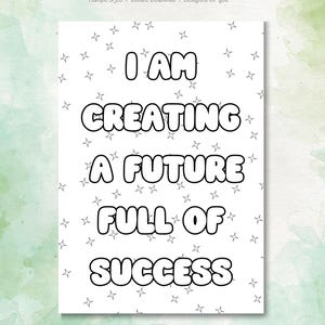 31 Buchstaben Affirmation Ausmalseiten für das Monthly Bullet Journal | 31-Buchstaben-Positive Zitate & motivierende Kunsttherapie