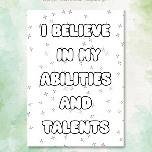 31 Buchstaben Affirmation Ausmalseiten für das Monthly Bullet Journal | 31-Buchstaben-Positive Zitate & motivierende Kunsttherapie