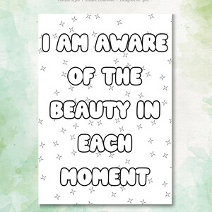 31 Buchstaben Affirmation Ausmalseiten für das Monthly Bullet Journal | 31-Buchstaben-Positive Zitate & motivierende Kunsttherapie