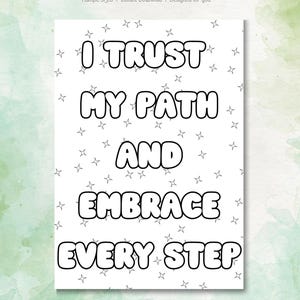 31 Buchstaben Affirmation Ausmalseiten für das Monthly Bullet Journal | Positive Zitate & motivierende Kunsttherapie | Alltagskreativität