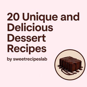20 Unique and Delicious Dessert Recipes - Digital Recipe Book for Baking Lovers