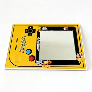 Yellow and red retro gaming console wall mirror for bedroom decor